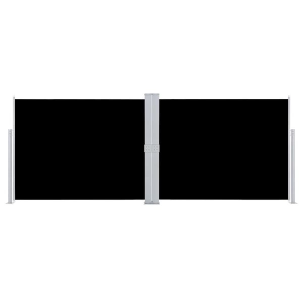 vidaXL Uttrekkbar sidemarkise 140x1000 cm svart