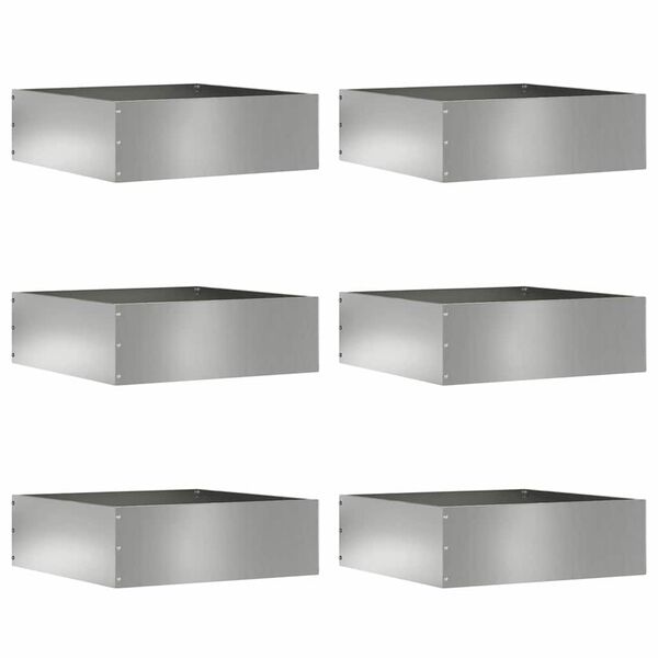 vidaXL Gjerdekant 6 pcs s&oslash;lv 40 x 40 x 13 cm Galvanisert St&aring;l