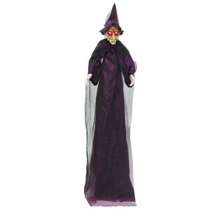 vidaXL Henge Halloween Snakkende Heks Lilla 216 x 125 cm Polyester