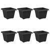 vidaXL Firkantet Blomsterpotte 6 stk. Svart 33 x 33 x 26 cm Plast