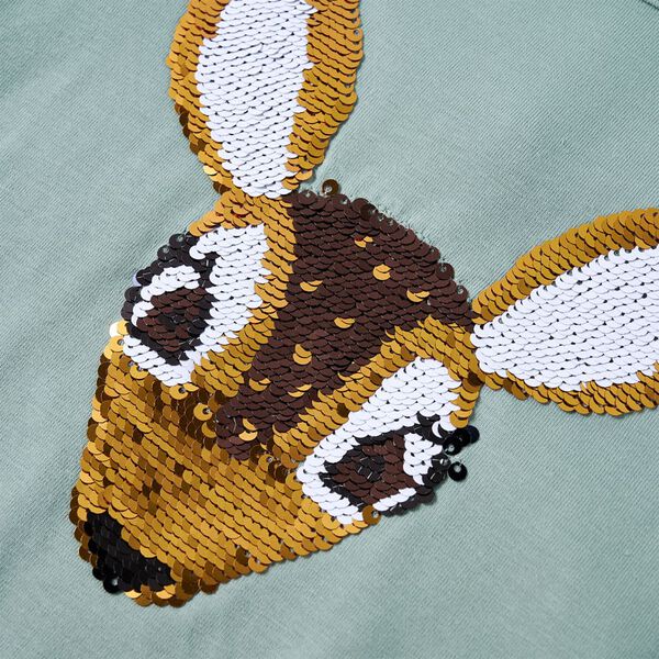 T-skjorte for barn med lange ermer medium mynte 116