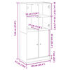 vidaXL Highboard med dører gammelt tre 68x37x142 cm konstruert tre