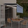 vidaXL Automatisk markise rullegardin LED vindsensor 3x2,5 m bl&aring; hvit