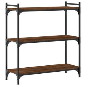 vidaXL Bokhylle 3 etasjer brun eik 80x30x86 cm konstruert tre