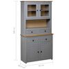 vidaXL Highboard grå 93x40,5x180 cm heltre furu Panama Range