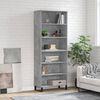 vidaXL Highboard betonggr&aring; 69,5x32,5x180 cm konstruert tre