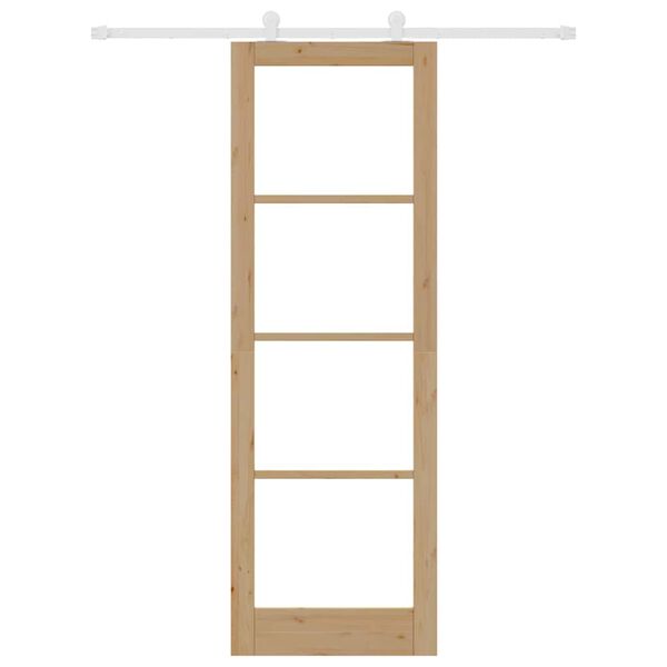 vidaXL Skyved&oslash;r ORKDAL Naturlig 78 x 232 cm Massivt furutre og glass