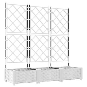 vidaXL Hageblomsterpotte 3 stk. Hvit 120 x 40 x 125,5 cm PP