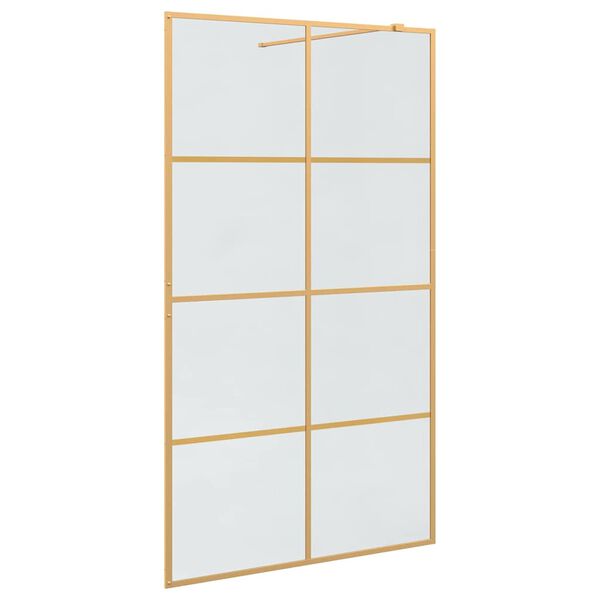 vidaXL Walk-in Dusjvegg Gull 115 x 195 cm herdet glass