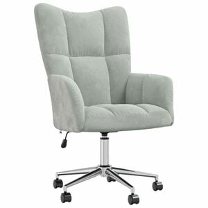 vidaXL Avslappende stol med hjul Lysegr&aring; 69 x 61,5 x 102 cm Fl&oslash;yel