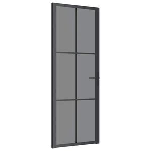 vidaXL Innerd&oslash;r 76x201,5 cm svart ESG glass og aluminium
