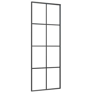 vidaXL Skyved&oslash;r svart 76x205 cm ESG glass og aluminium