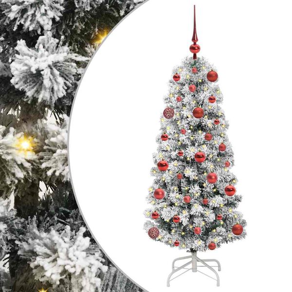 vidaXL Kunstig sammensatt juletre med 150 LED Gr&oslash;nn og hvit 120 cm