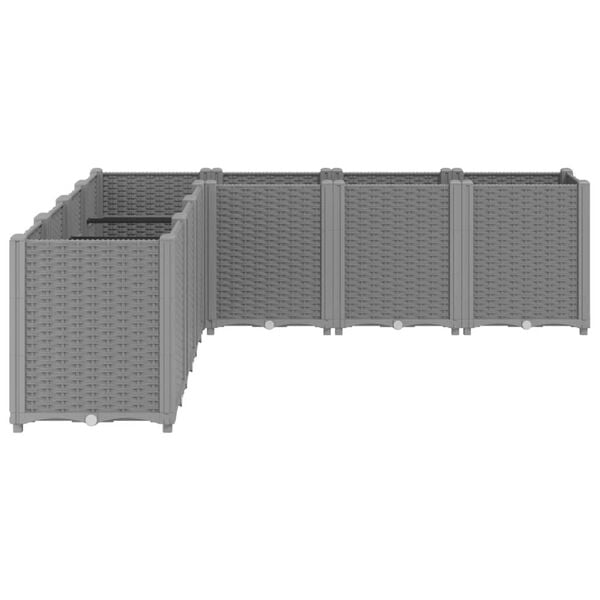 vidaXL Plantekasse lysegr&aring; 160x160x53 cm PP