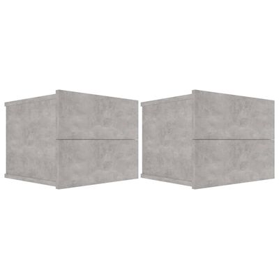 vidaXL Nattbord 2 stk betonggrå 40x30x30 cm sponplate