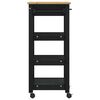 vidaXL Kj&oslash;kkenvogn Ensfarget Svart 88,5 x 40 x 48 cm