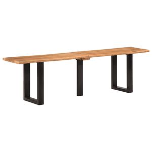 vidaXL Benk 160 cm heltre akasie og st&aring;l