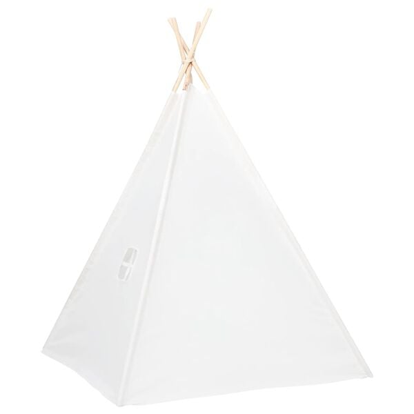 vidaXL Tipi-telt for barn med pose ferskenhud hvit 120x120x150 cm