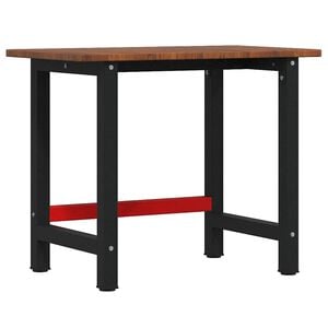 vidaXL Arbeidsbenk m&oslash;rkebrun 100x60x81,5 cm heltre eik rektangul&aelig;r