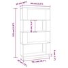 vidaXL Bokhylle/romdeler svart 80x25x132 cm heltre furu