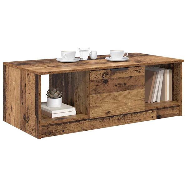 vidaXL Kaffebord med skuff Gamle tre 102 x 50 x 36cm Konstruert tre