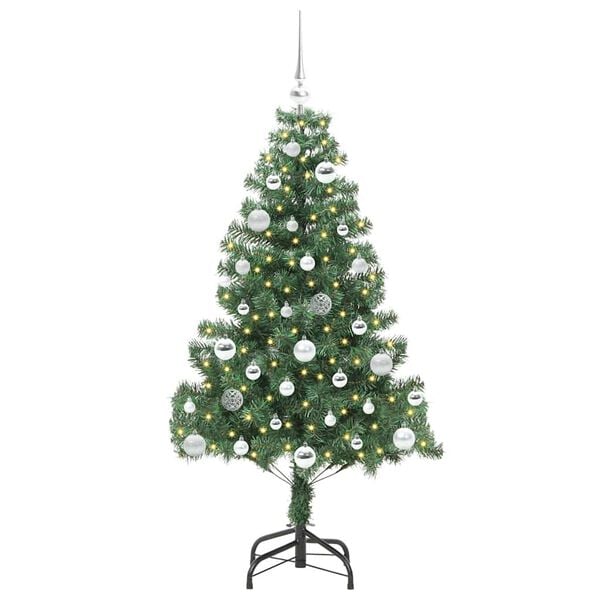 vidaXL Juletre med 150 LED med stativ gr&oslash;nn 150 cm PVC