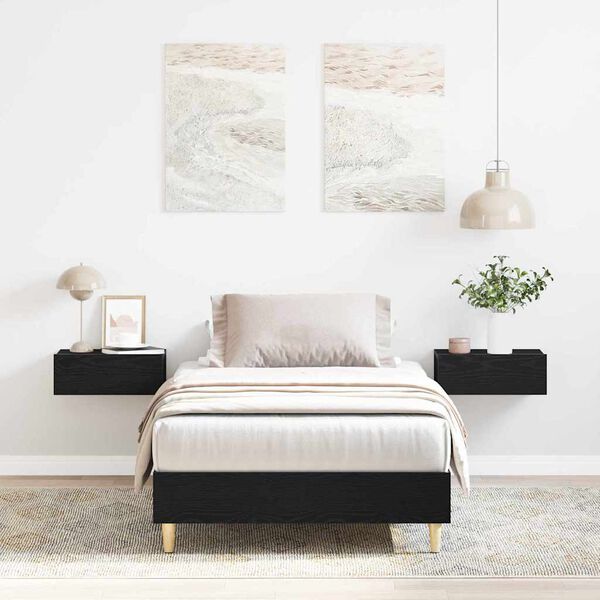 vidaXL Sengestamme Svart eik 90 x 200 cm Konstruert tre