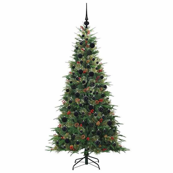 vidaXL Kunstig sammensatt juletre med 300 LED gr&oslash;nn 180 cm PE og PVC