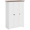 vidaXL Garderobeskap 3 d&oslash;rer hvit 118x50x171,5 cm furu Panama Range