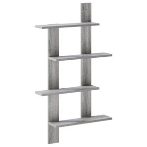 vidaXL Vegghylle Gr&aring; Sonoma 61 x 13,5 x 105 cm Konstruert tre
