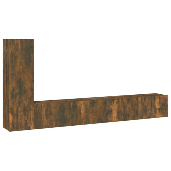 vidaXL TV-skapsett 3 deler r&oslash;kt eik konstruert tre