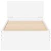 vidaXL Sengeramme med hodegavl og LED-lys hvit 90x190 cm