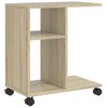 vidaXL Sidebord med hjul sonoma eik 50x30x55 cm konstruert tre