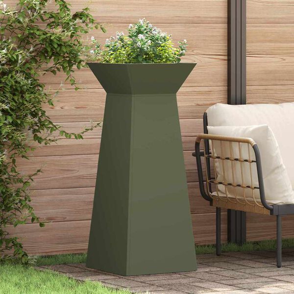 vidaXL Søyleplanter 2 pcs Olivengrønn 40 x 40 x 100 cm