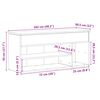 vidaXL Skobenk hvit 102x30,5x45 cm konstruert tre