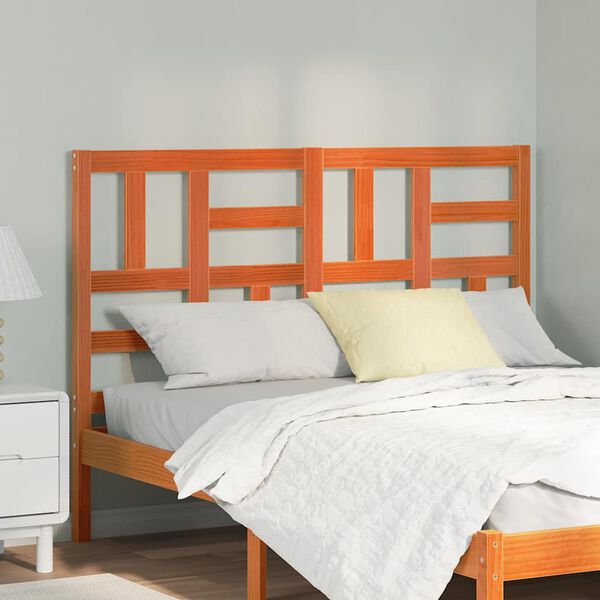 vidaXL Seng Hodegjerde Vokset Brun 145,5 x 4 x 104 cm Massiv furu