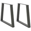 vidaXL Spisebordben V-formet 2 stk antrasitt 80 x (72-73,3) cm st&aring;l