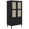 vidaXL Garderobe SENJA rotting utseende svart 90x55x175 cm heltre furu