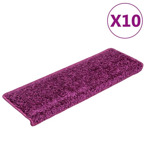 vidaXL Trappematter 10 stk 65x21x4 cm fiolett rektangul&aelig;r kant