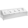 vidaXL GN-beholder med 5 GN 1/6 beholdere rustfritt st&aring;l