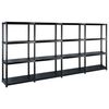 vidaXL Oppbevaringshylle 4 niv&aring;er svart 244x30,5x130 cm plast
