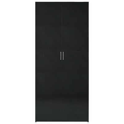 vidaXL Oppbevaringsskap høyglans svart 80x35,5x180 cm sponplate