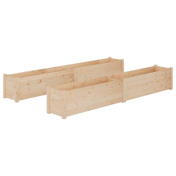 vidaXL Plantekasser 2 stk 200x31x31 cm heltre furu