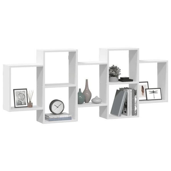 vidaXL Vegghylle hvit 159x18x65 cm sponplate