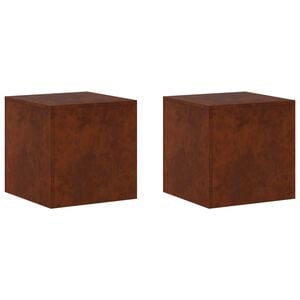 vidaXL Planteholder 2 pcs Rusten 40 x 40 x 40 cm Cortenst&aring;l