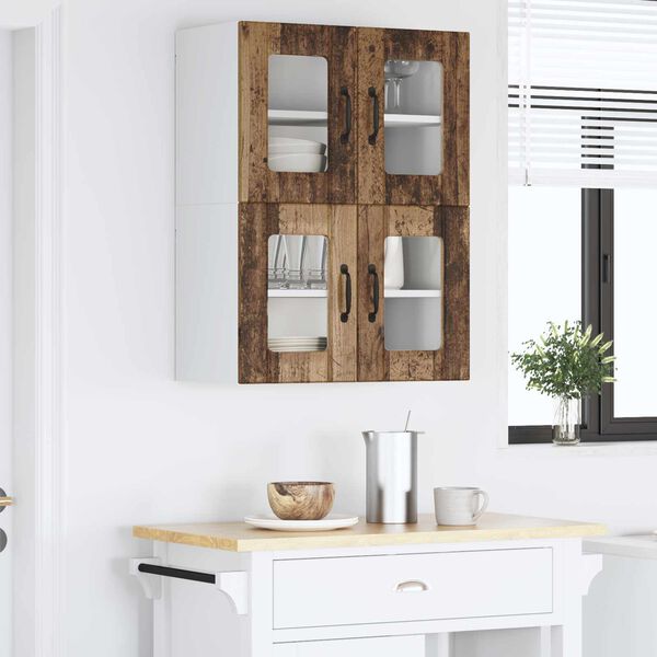 vidaXL Kj&oslash;kkenskap 2 pcs Gammelt tre 60 x 31 x 40 cm Konstruert tre