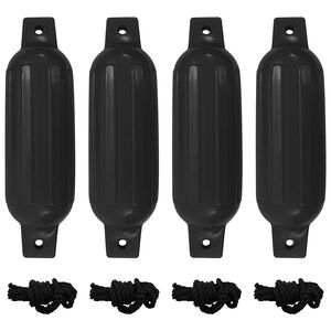 vidaXL B&aring;tfender 4 stk svart &Oslash; 11x40 cm PVC