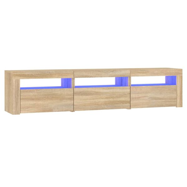 vidaXL TV-benk med LED-lys sonoma eik 180x35x40 cm
