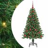 vidaXL Kunstig juletre med 150 LED gr&oslash;nn 120 cm PVC og St&aring;l og Plast