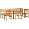 vidaXL Hage Bistro Sett 6 pcs Brun Solid akasietre